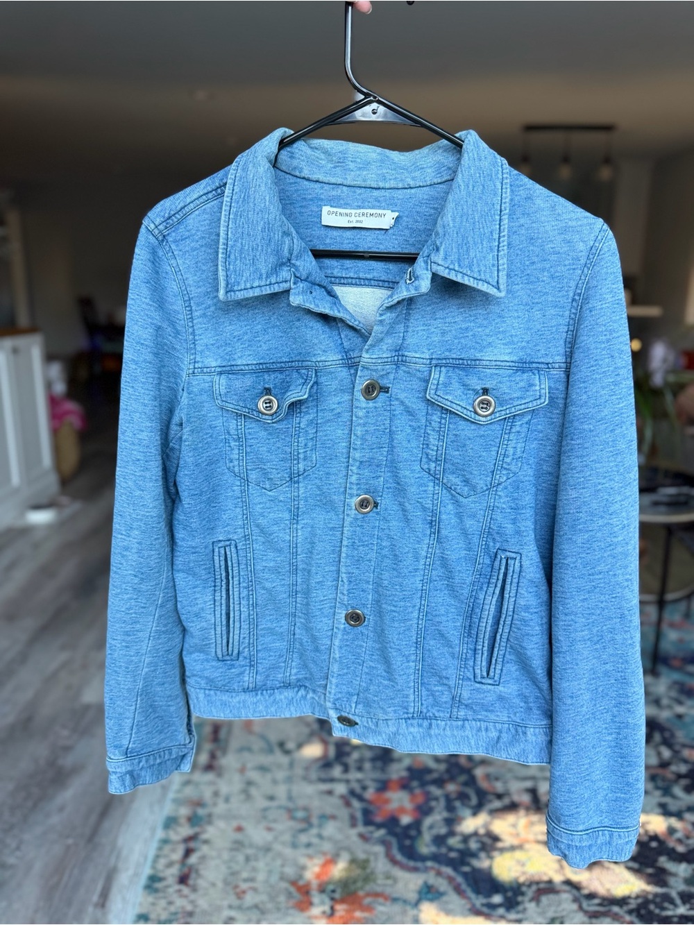 Opening Ceremony Lightweight Heathered-Wash Utility Denim-like button up Jacket